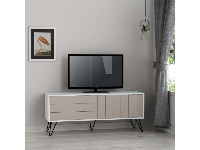 ТВ шкаф PICADILLY (бяло/светла мока)